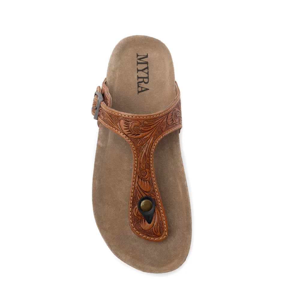 S-9667 Rosie Trail Hand-Tooled Sandal