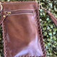 AE2252 Alice Leather Hide Phone Pouch Crossbody Brown