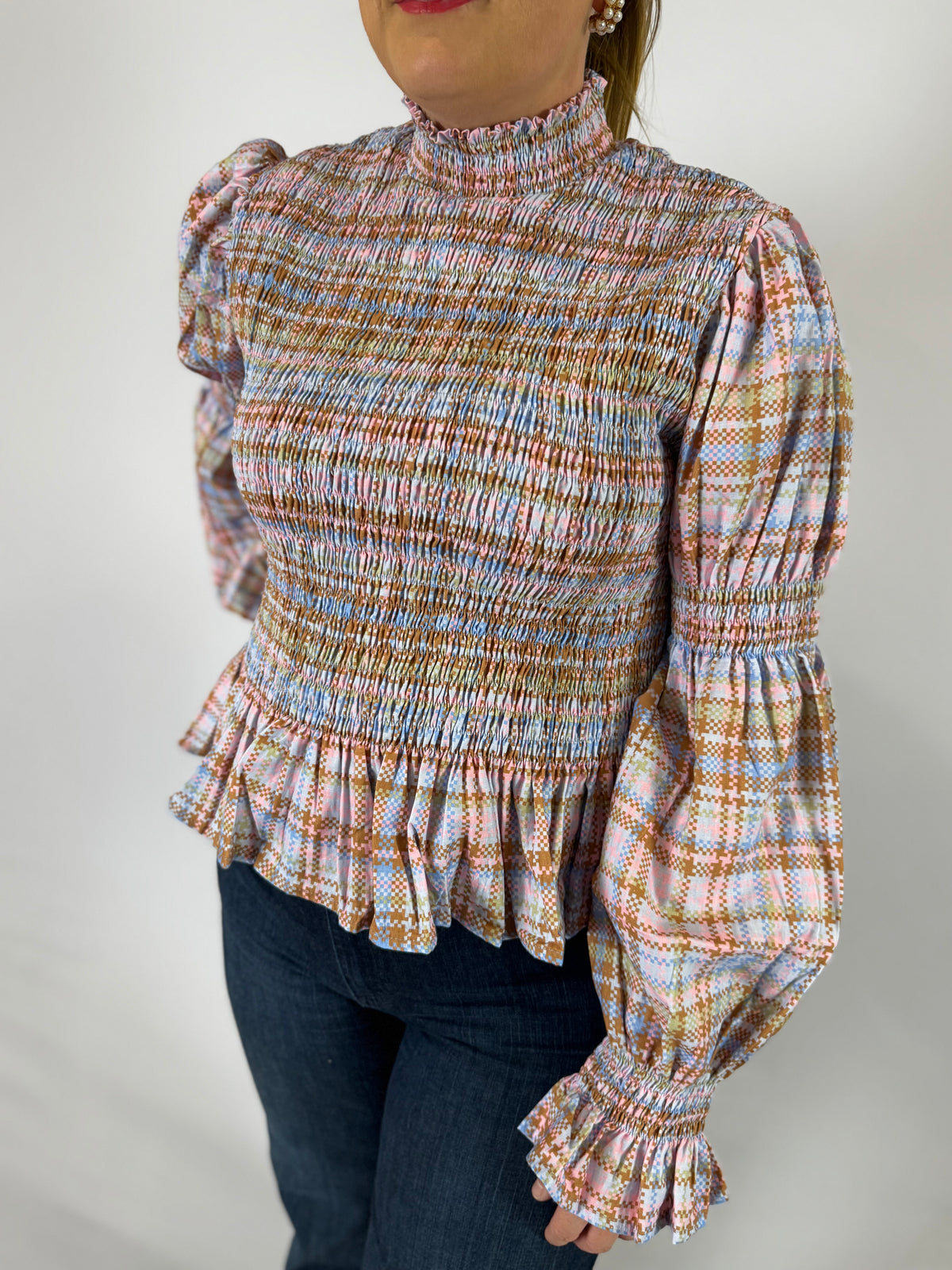 LJC092 LJC Violet Linen Shirt - Static Plaid
