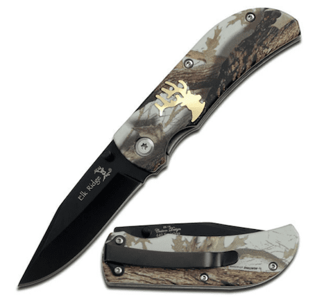 ER118 Elk Ridge Linerlock 3 5/8 Camo Pocket knife