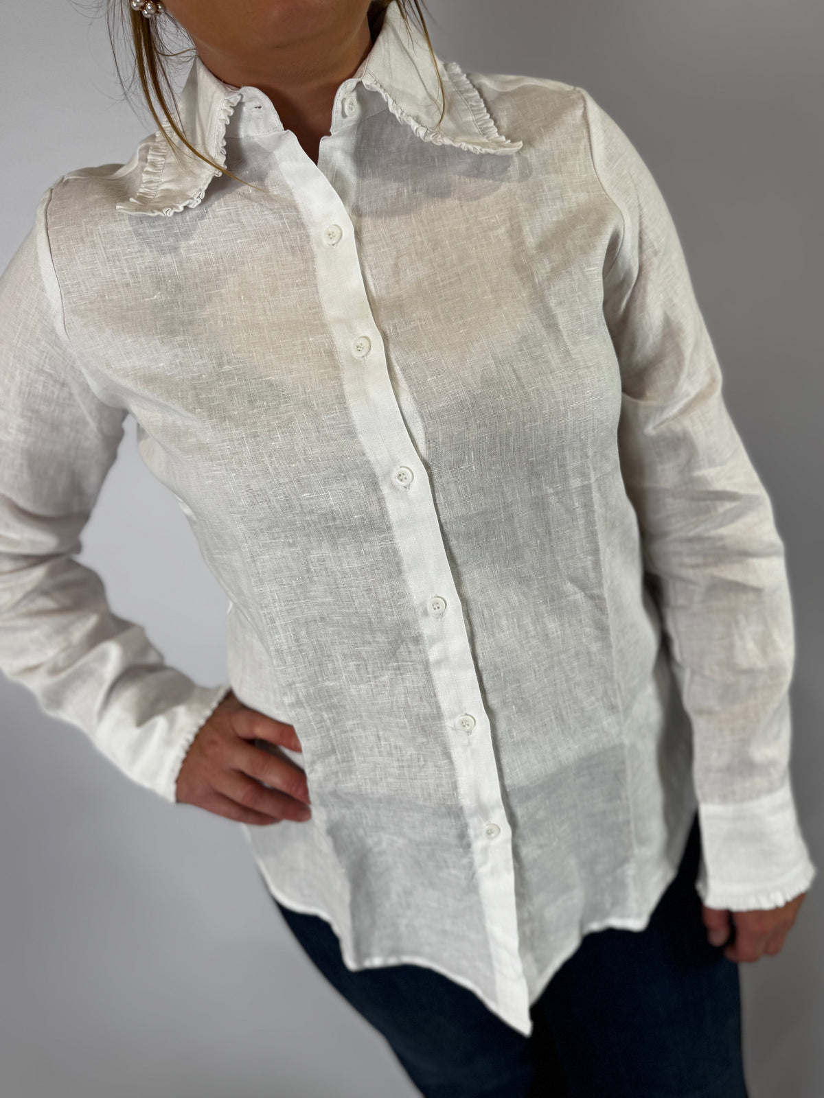 LJC5384 LJC Millie Linen Shirt - White