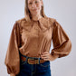 LJC9211   LJC Birdie Cotton Shirt - Espresso