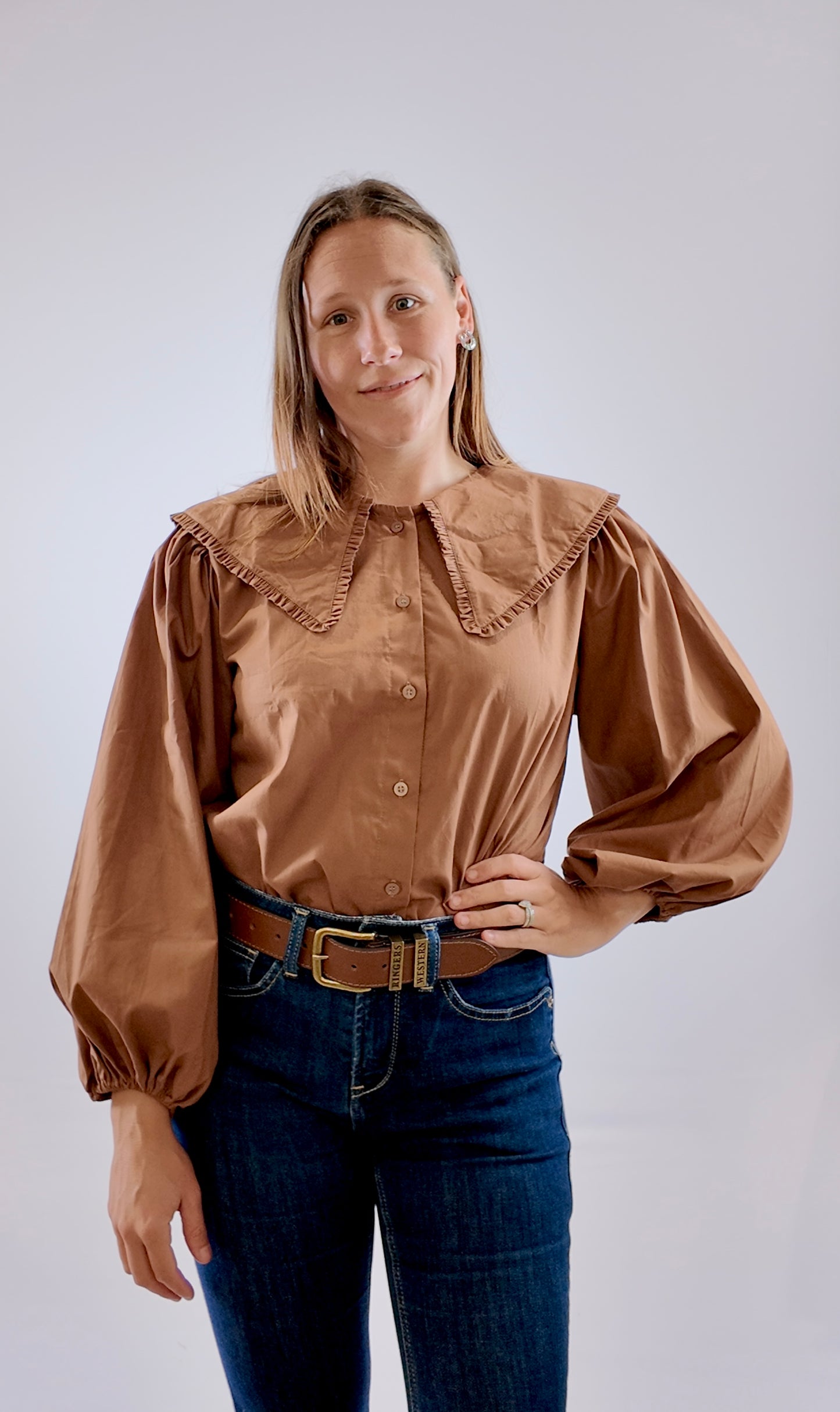 LJC9211   LJC Birdie Cotton Shirt - Espresso