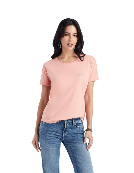 10042717 Ariat Wms Cross Stitch ss Tee Sunset