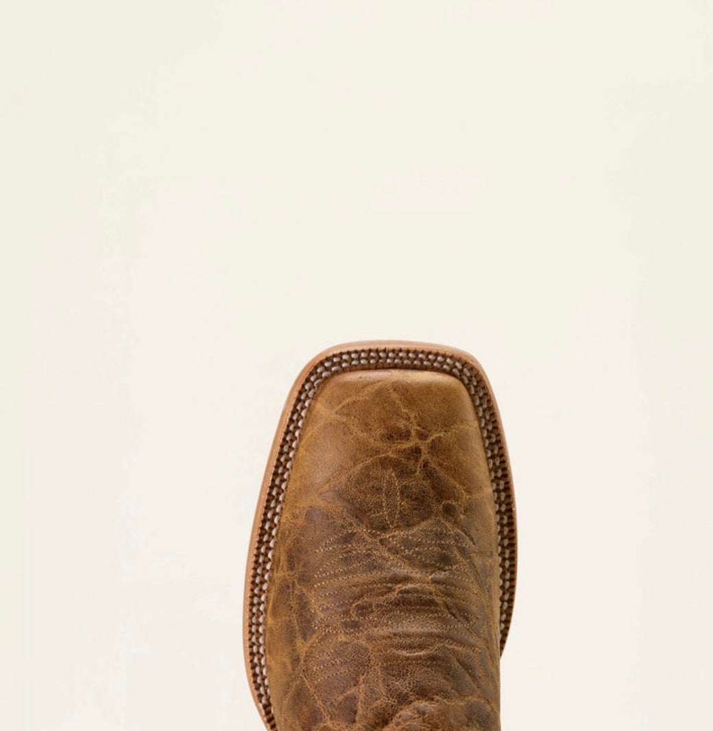 10074153 Ariat Mens Cowhand Western square toe Smoked Tan/ True Black