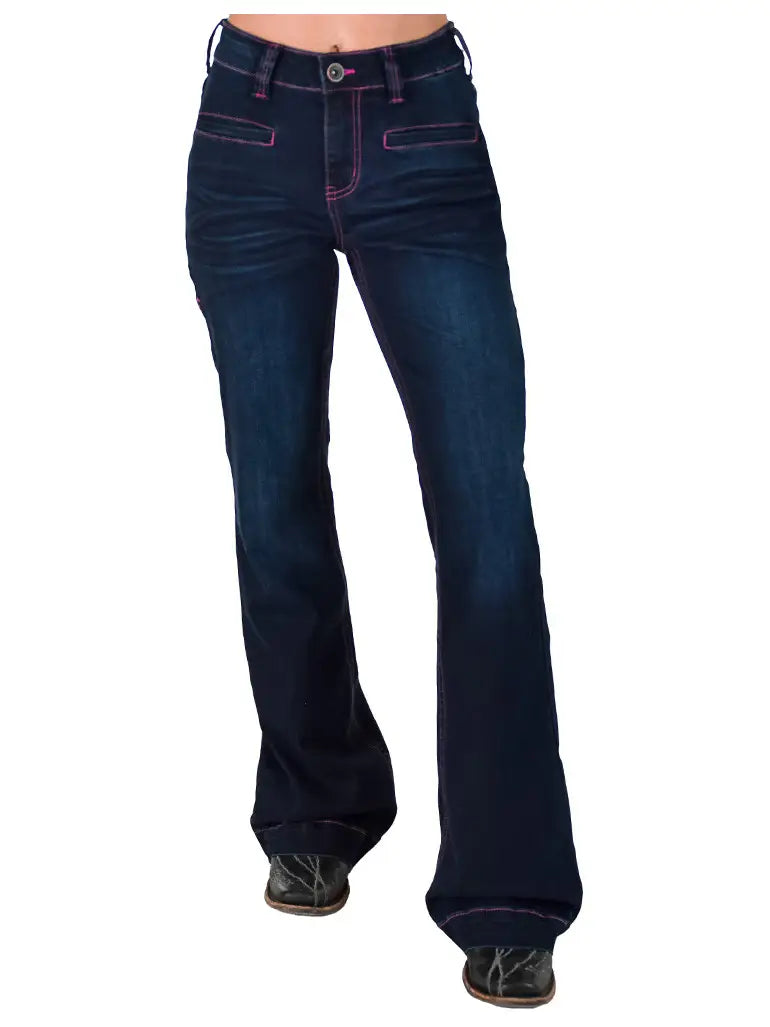 C01-JPNKBT-DWH  Cowgirl Tuff Pink Boot stitch Short Leg