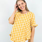 32851-2RTG Gingham Women's Top Mustard