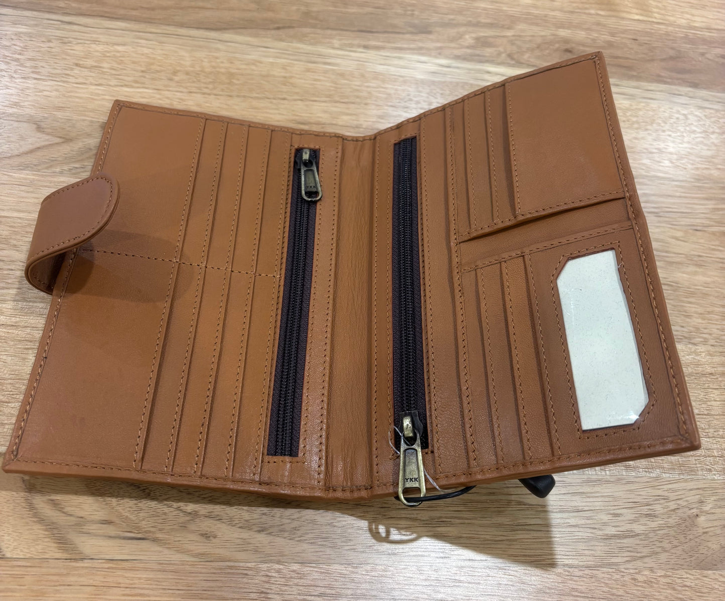 WH700144 Los Angeles Jersey Cowhide Purse Gold White & Tan