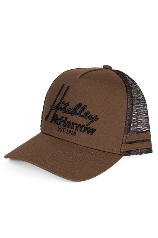 H2234 Hitchley & Harrow Trucker Cap Khaki and Black