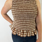 LJC5400 LJC Alma Cotton Shirred Top - Chocolate Gingham