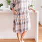 SPA388-3  Gingham Women's Multi Check Dress