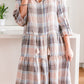 SPA388-3  Gingham Women's Multi Check Dress