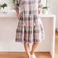 SPA388-3  Gingham Women's Multi Check Dress