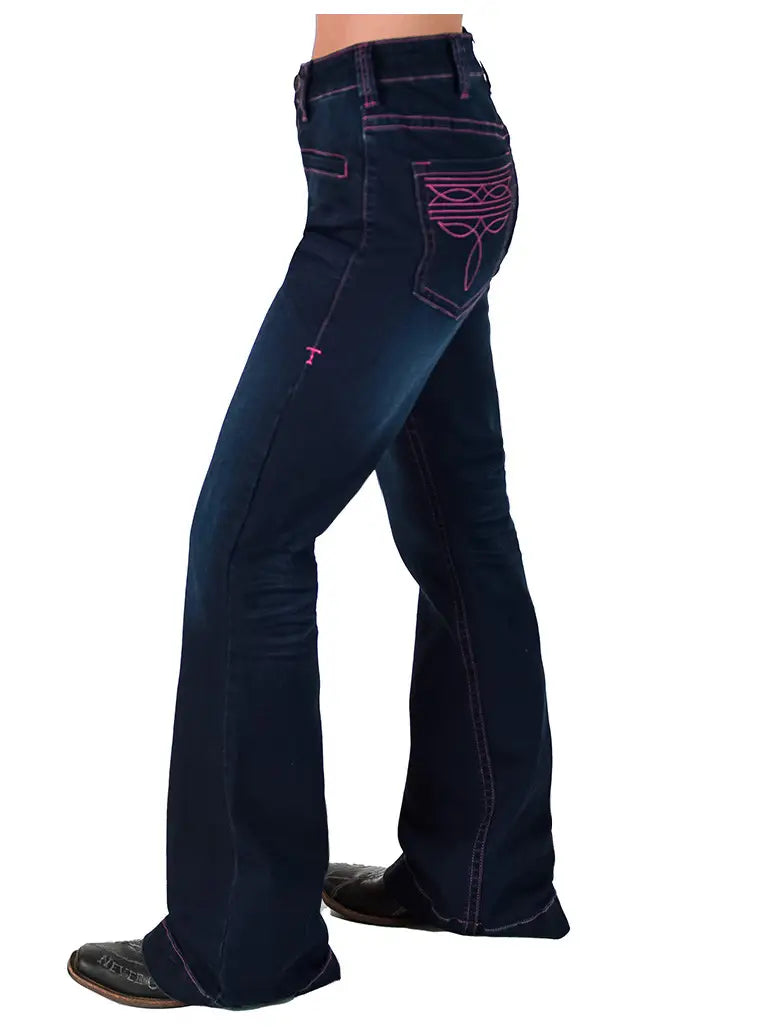 C01-JPNKBT-DWH  Cowgirl Tuff Pink Boot stitch Short Leg