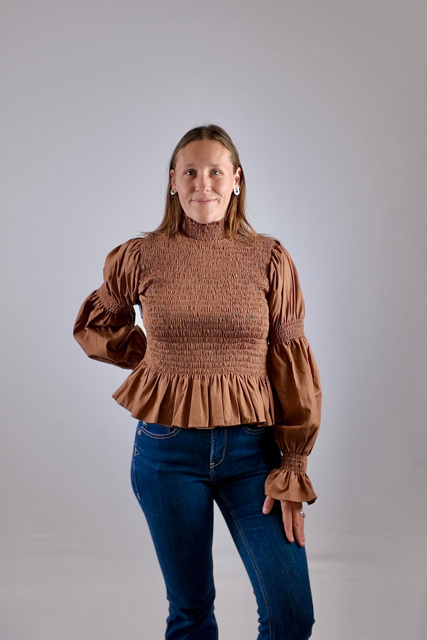 LJC3177  LJC Violet Cotton Shirt - Espresso