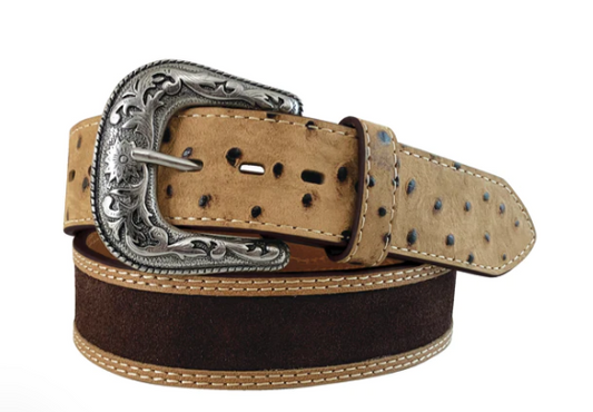 8670500 Roper Men's Safari Ostrich Genuine Leather Belt