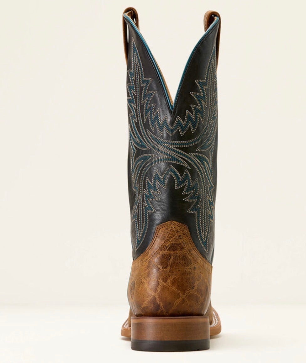 10074153 Ariat Mens Cowhand Western square toe Smoked Tan/ True Black