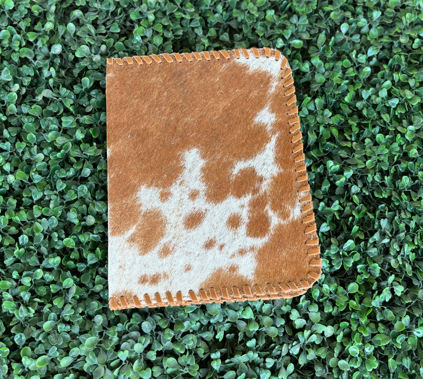 AE9098 Cow Hide Notebook Cover With Stitched Trim