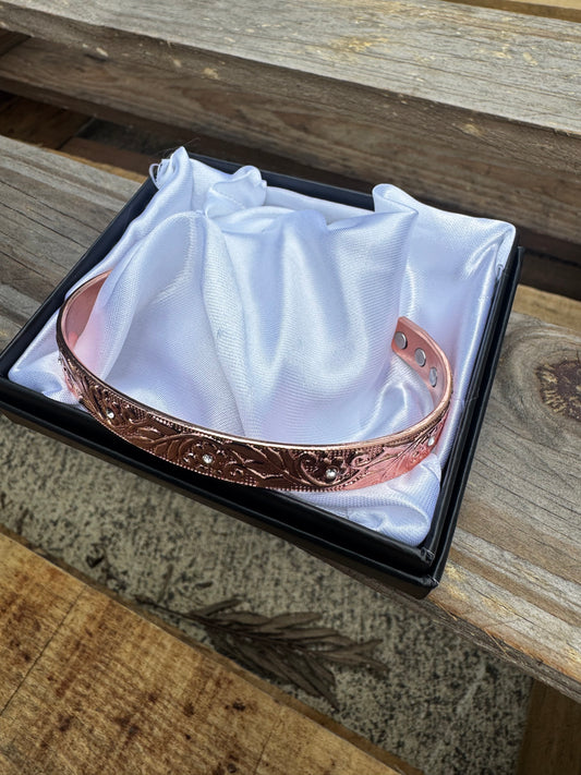 CBG430 Copper Bracelet Rose Gold Flower