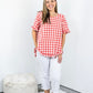 32851-2RME Gingham Women's Top Red