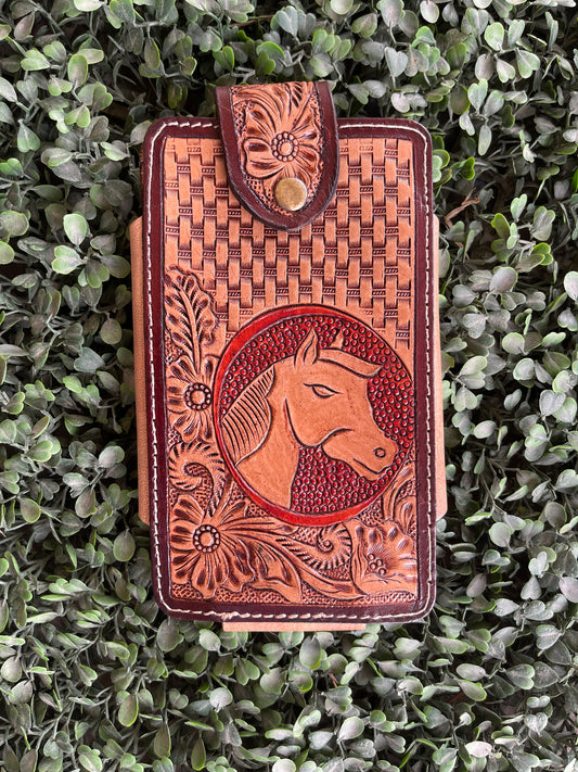 AE9219 Leather Phone Case Dark Horse