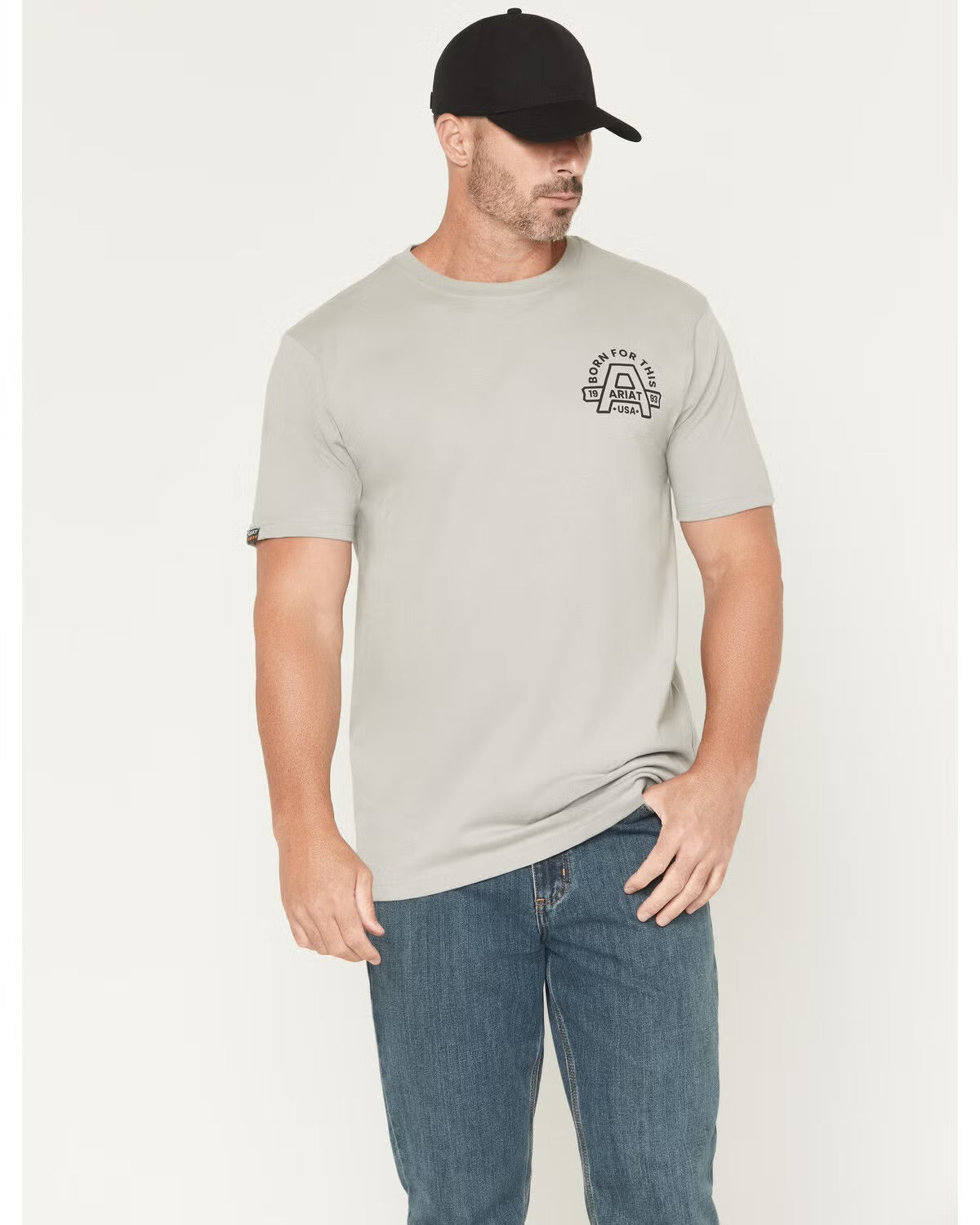 10071286 Ariat Men’s Rebar Cotton strong Hardhead tee Limestone
