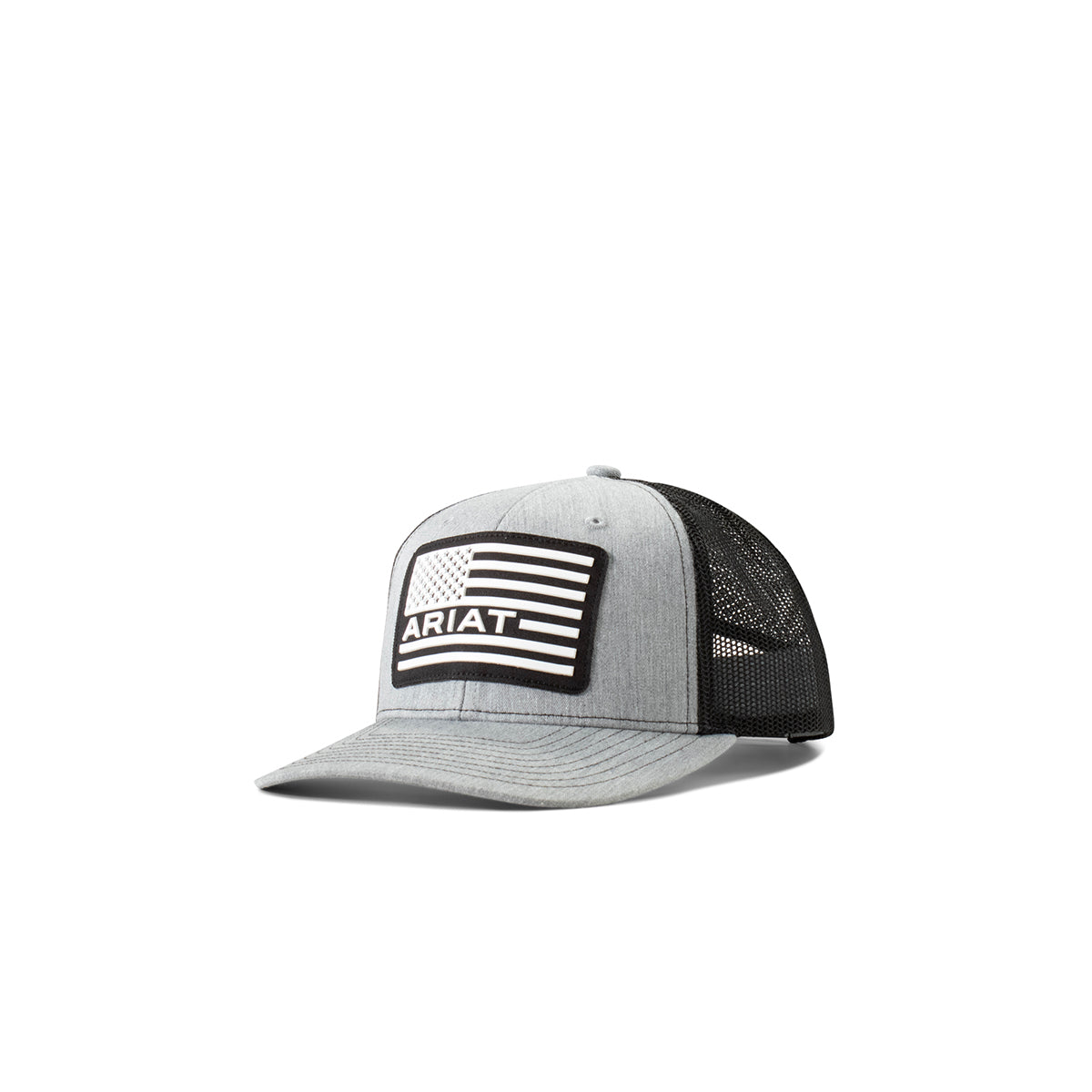 a300081586 Ariat Kid's Cap Raised US Flag Mesh Snap Back Grey/White