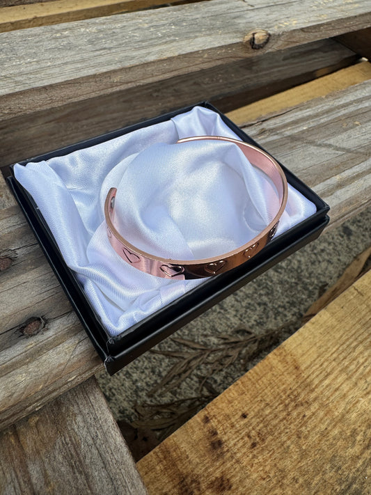 CBG176P Copper Bracelet Rose Gold Heart