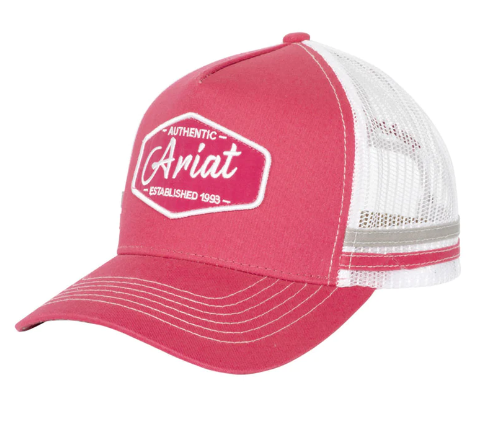 AC2207 Ariat Est Patch Trucker Cap Raspberry