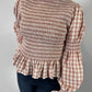 LJC9722  LJC Violet Cotton Shirt - Blush Gingham