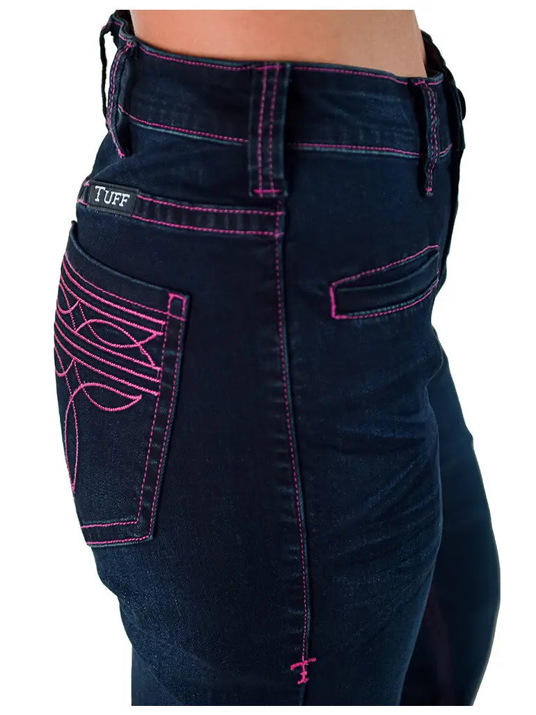 C01-JPNKBT-DWH  Cowgirl Tuff Pink Boot stitch Short Leg