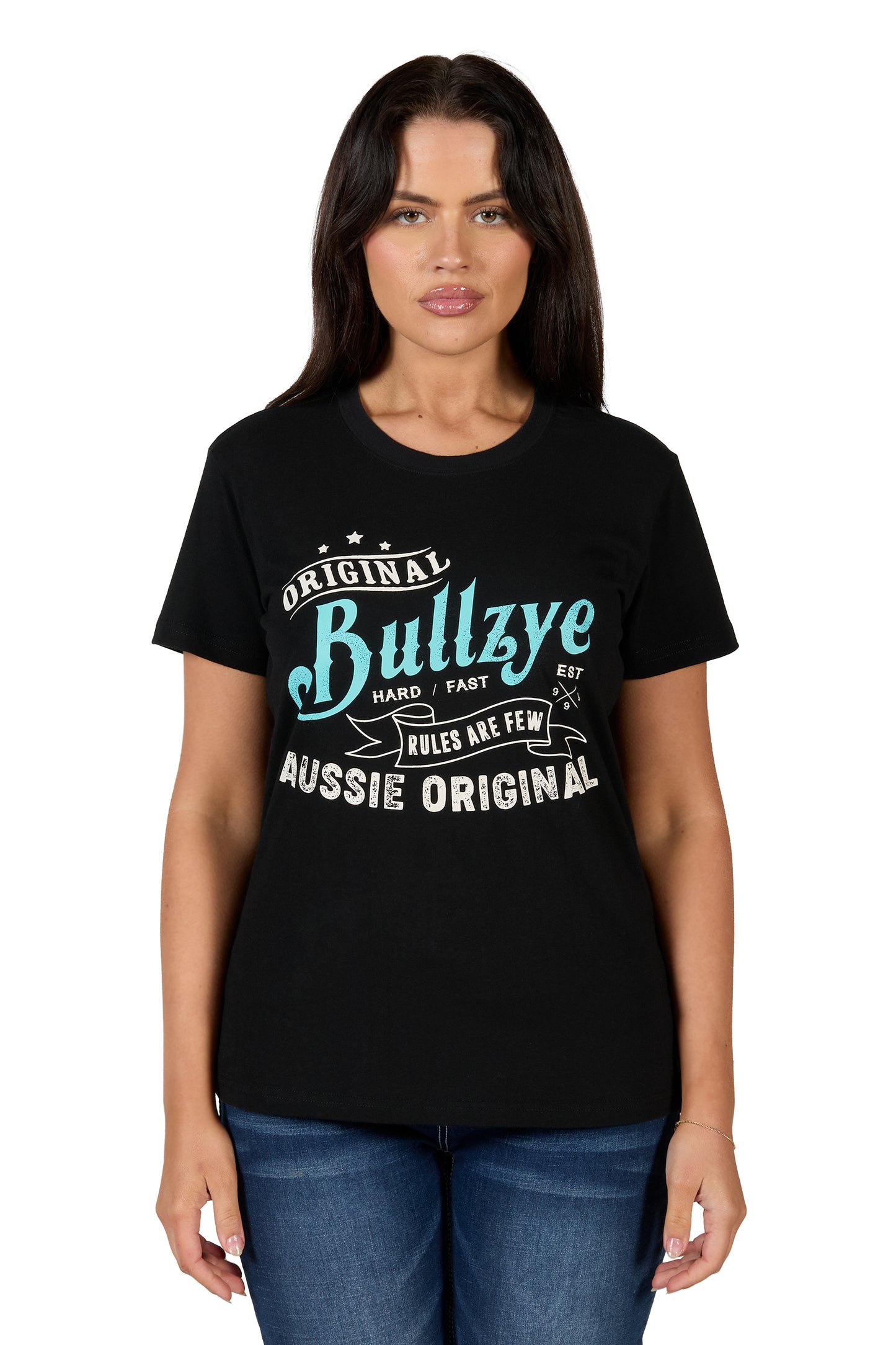 B4S2503411 Bullzye Women's Dixon SS Tee Black