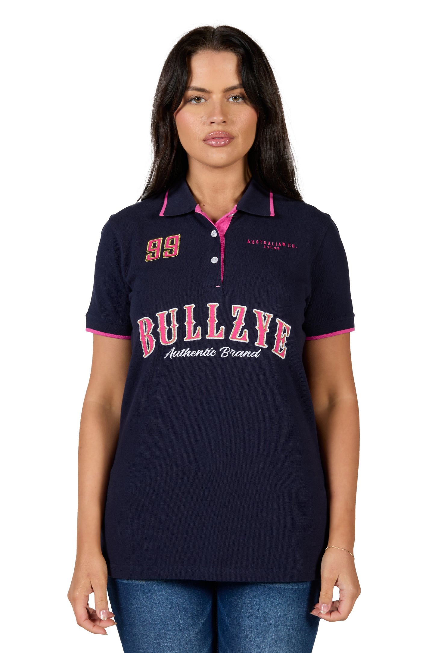 B4S2507409 Bullzye Women's Logan SS Polo