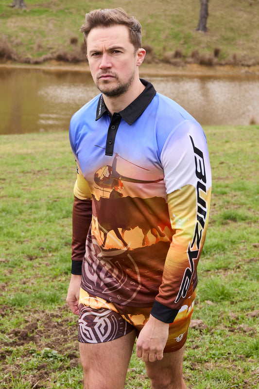B5S1569492 Bullzye Men's Outback LS Tee