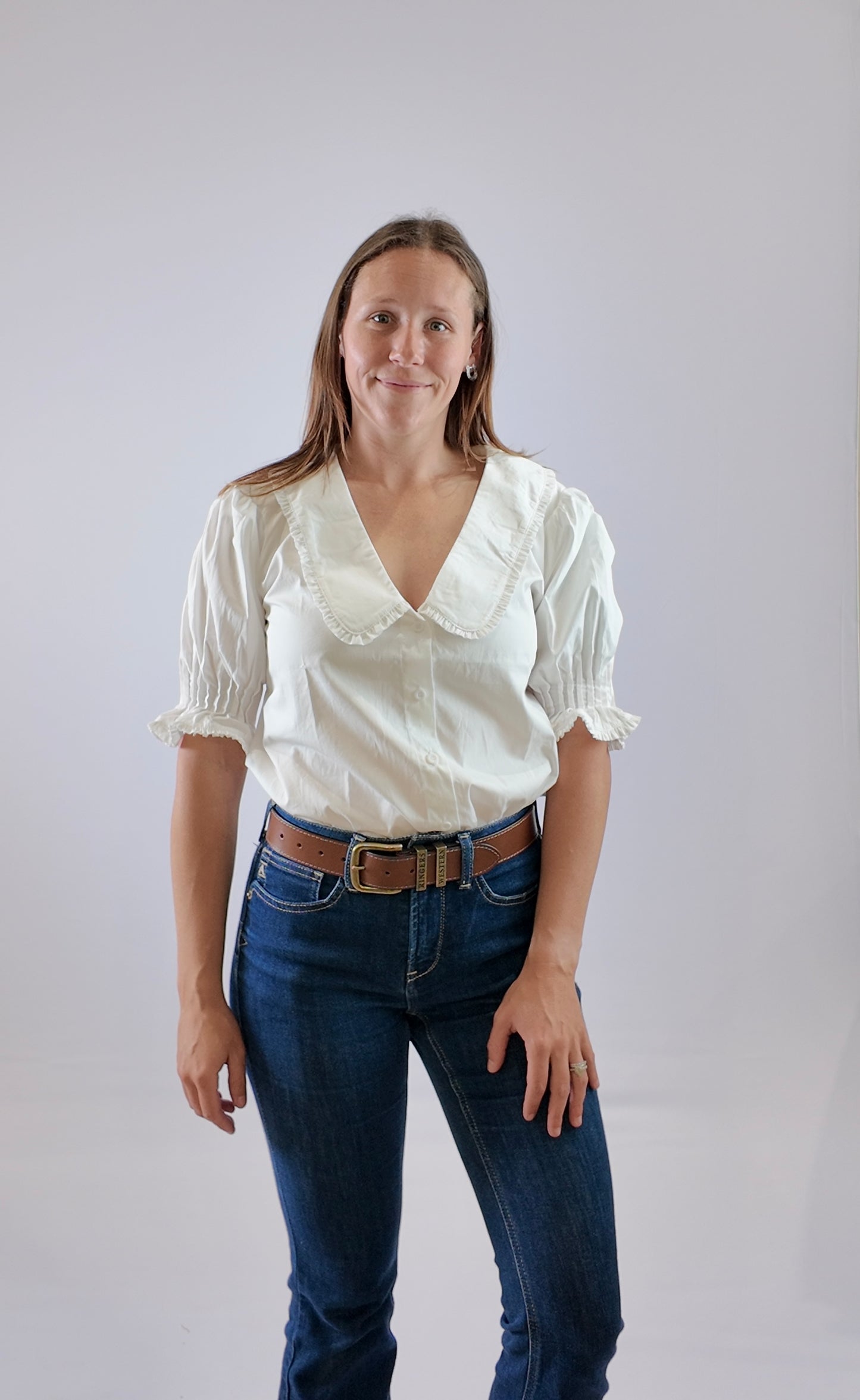 LJC429  LJC Rosie Cotton Shirt - White poplin