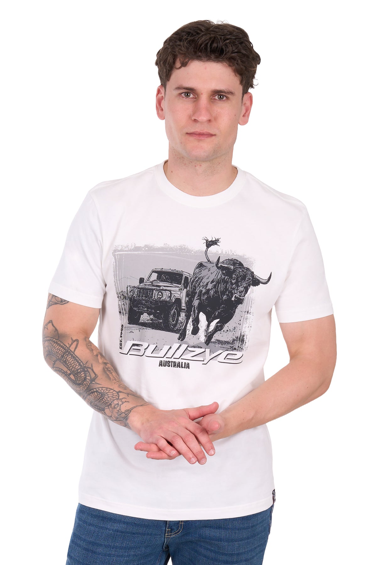 B6S1503651 Bullzye Men’s Banks Short Sleeve Tee Off White