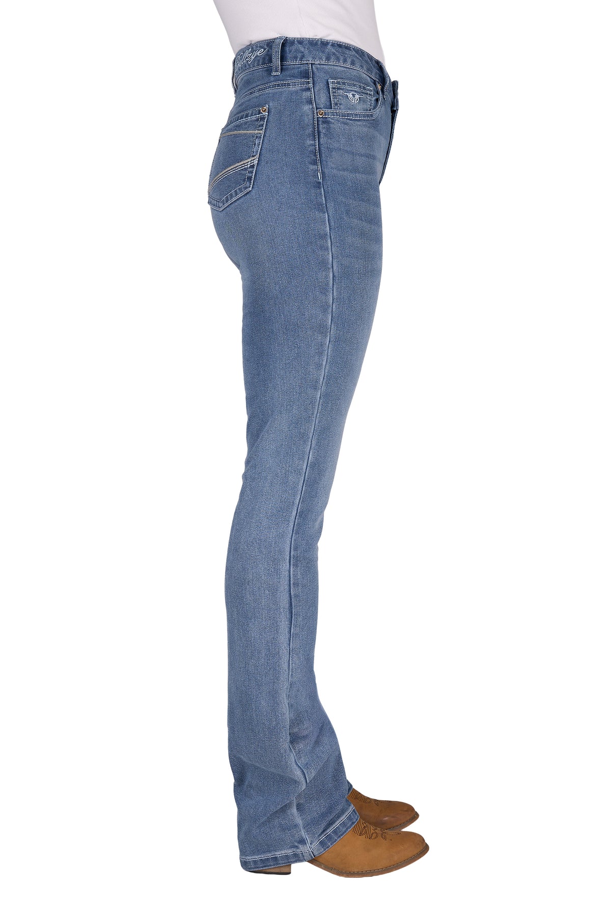 B6S2210686 Bullzye Women’s Beccy High Rise Boot Cut Jean 34 Leg