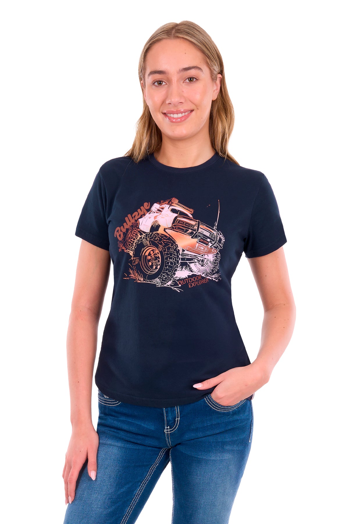 B6S2503560 Bullzye Women’s Bobbie SS Tee Navy
