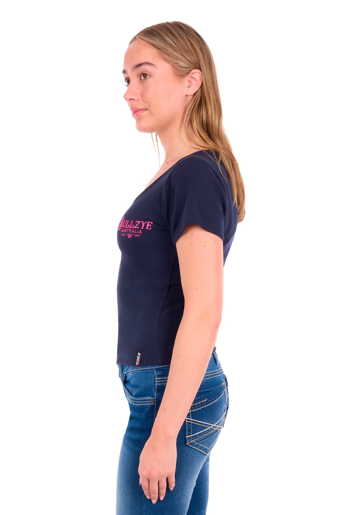 B6S2519597 Bullzye Women’s Freda Henley Tee Navy