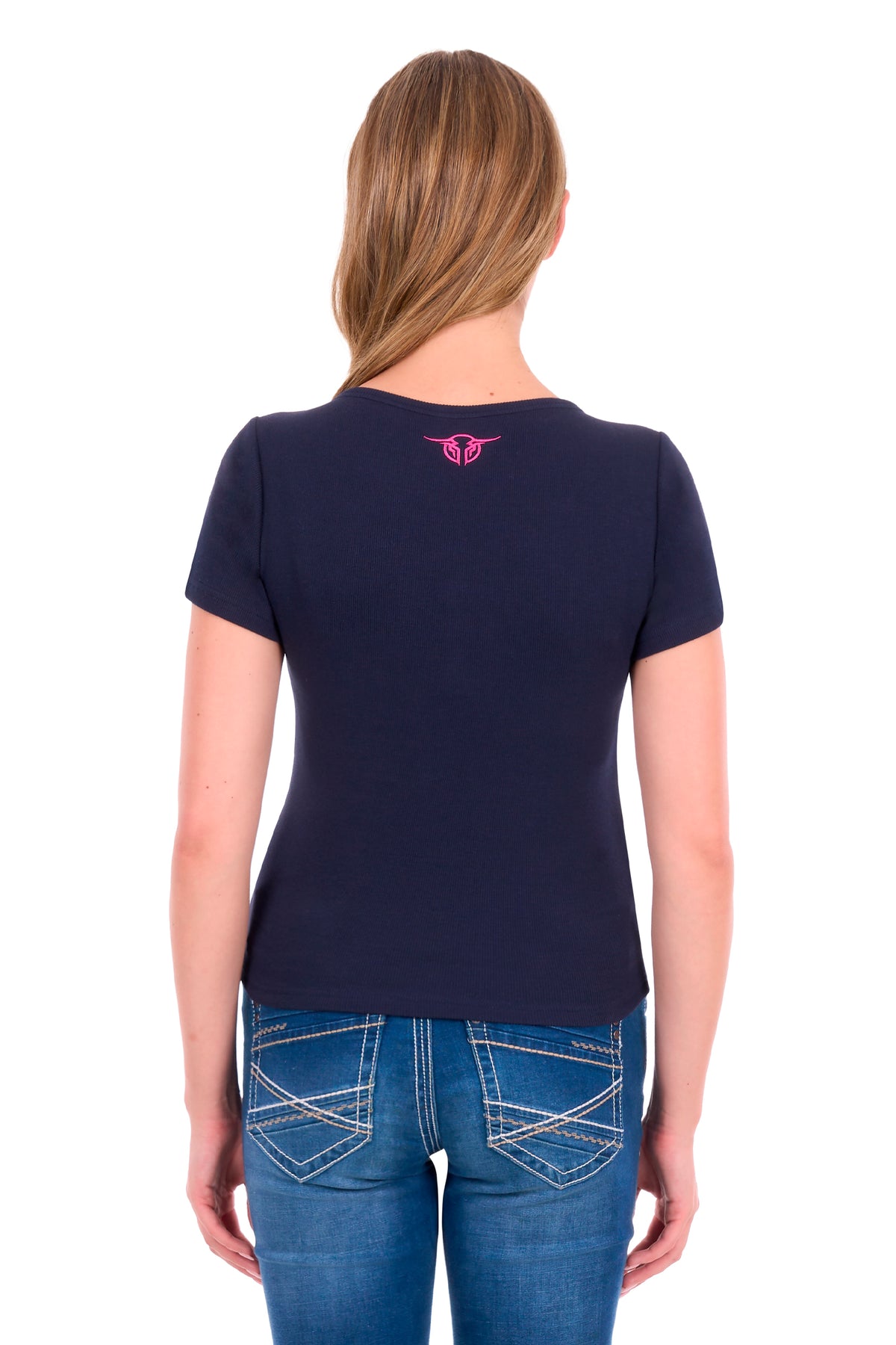 B6S2519597 Bullzye Women’s Freda Henley Tee Navy