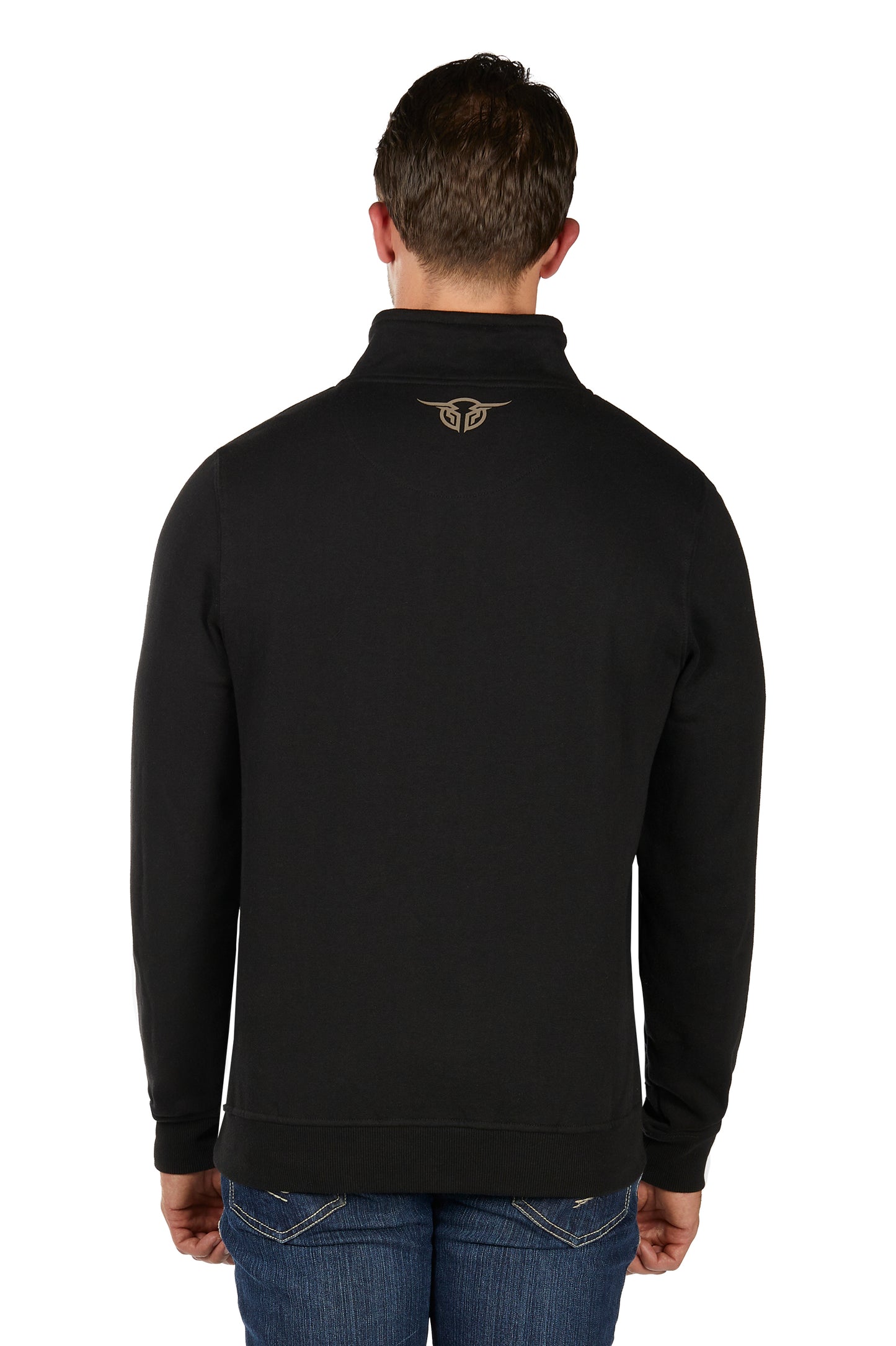 B6W1517504 Bullzye Men's Logo 1/4 Zip Pullover Black
