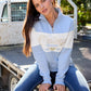 B6W2597531 Bullzye Women's Kai 1/4 Zip Pullover Blue/Cream