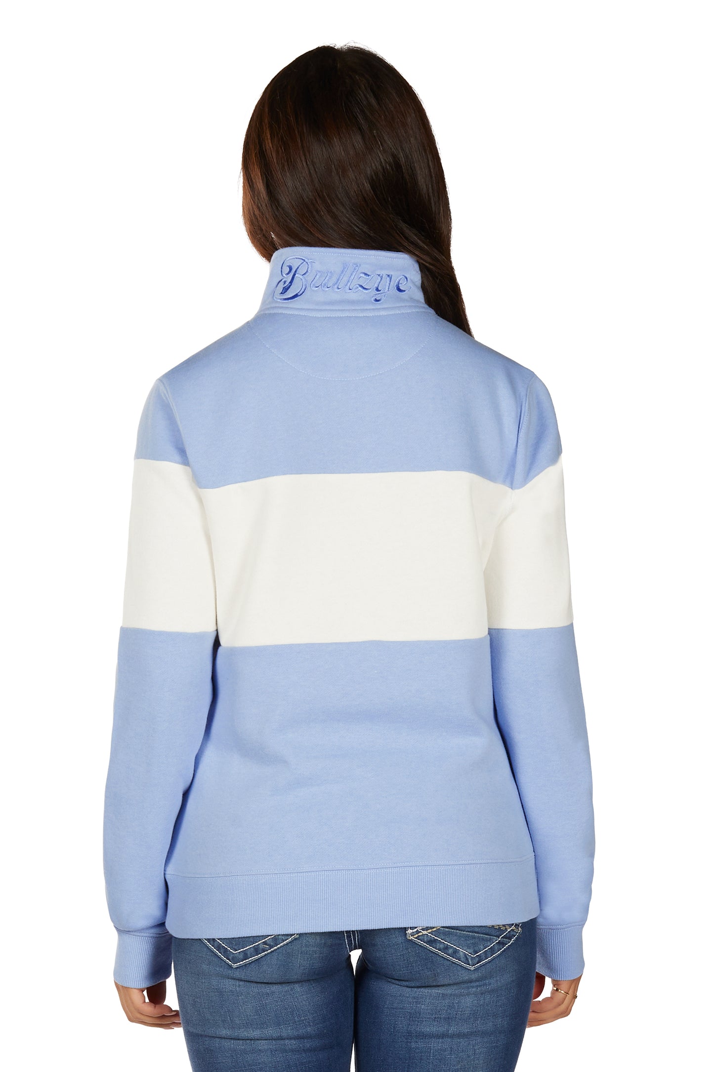 B6W2597531 Bullzye Women's Kai 1/4 Zip Pullover Blue/Cream