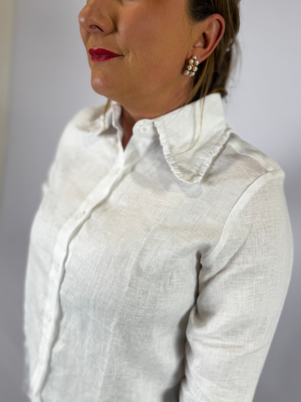 LJC5384 LJC Millie Linen Shirt - White