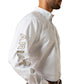 10071686 Ariat Men’s team logo lightweight twill Classic Fit LS shirt White/ Khaki
