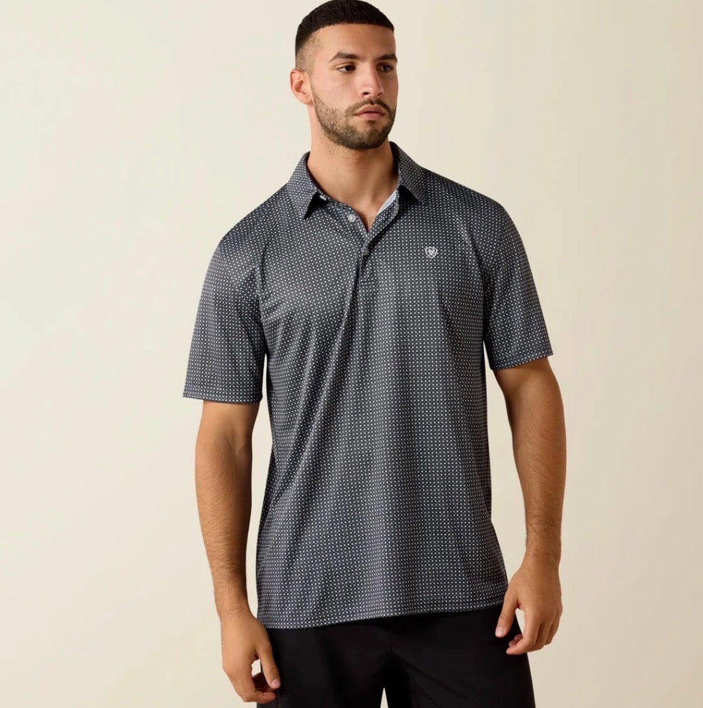 10071494 Ariat Men’s all over print polo Sky Rocket Pineheel Geo print