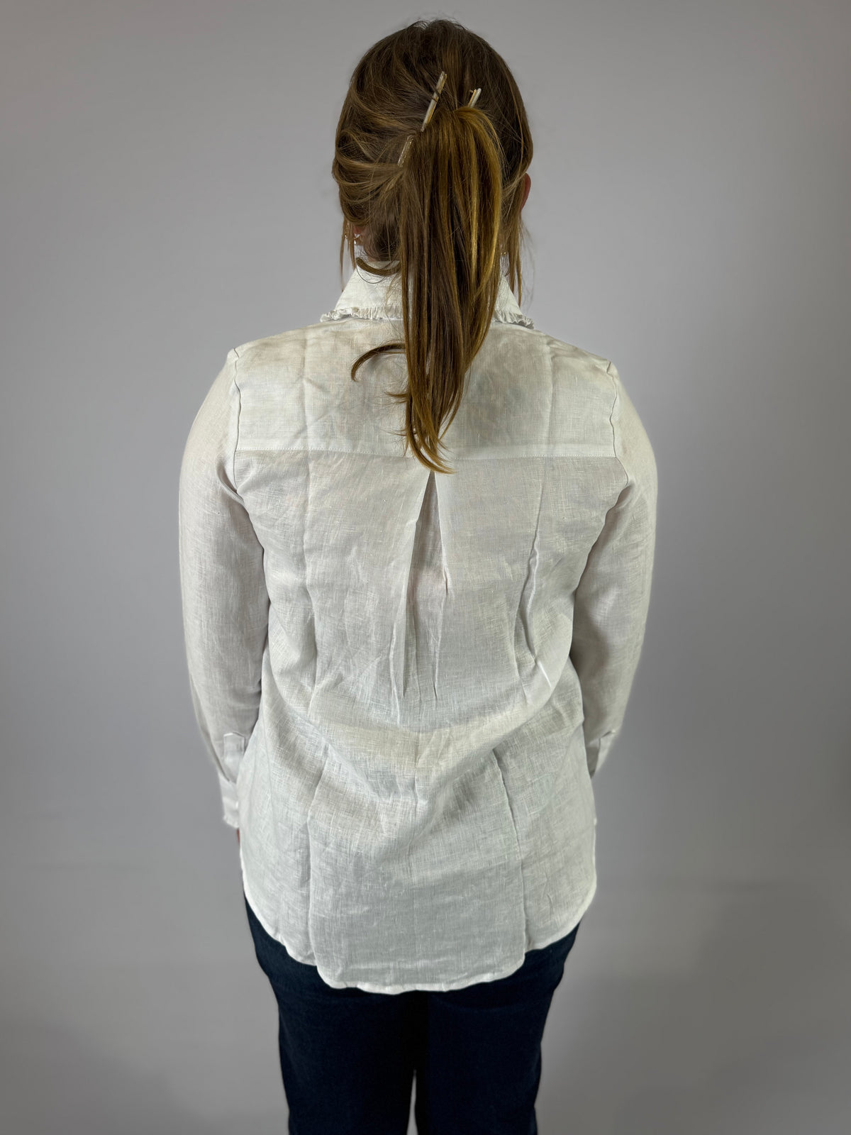 LJC5384 LJC Millie Linen Shirt - White