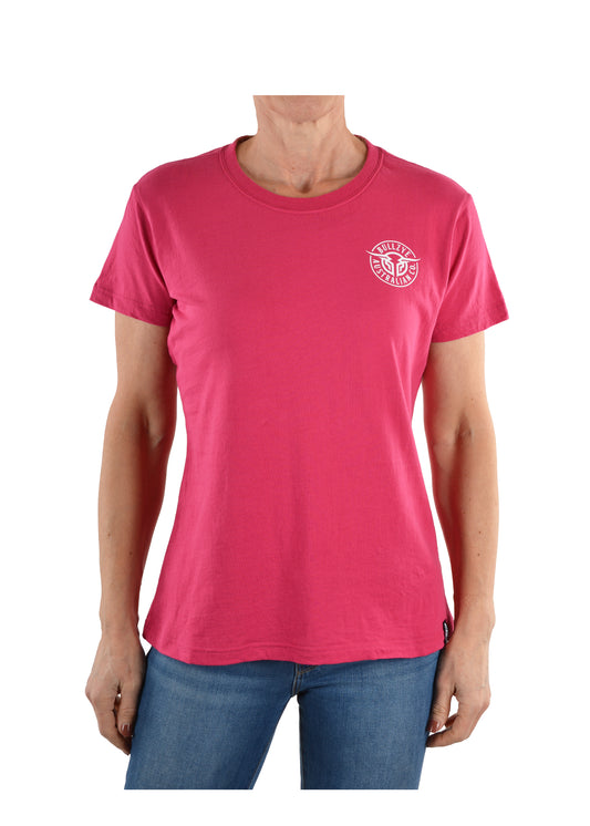 BCP2503002 Bullzye Women's Bullring Tee Berry