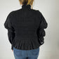 LJC129 LJC Violet Shirred Top Seerucker - Black