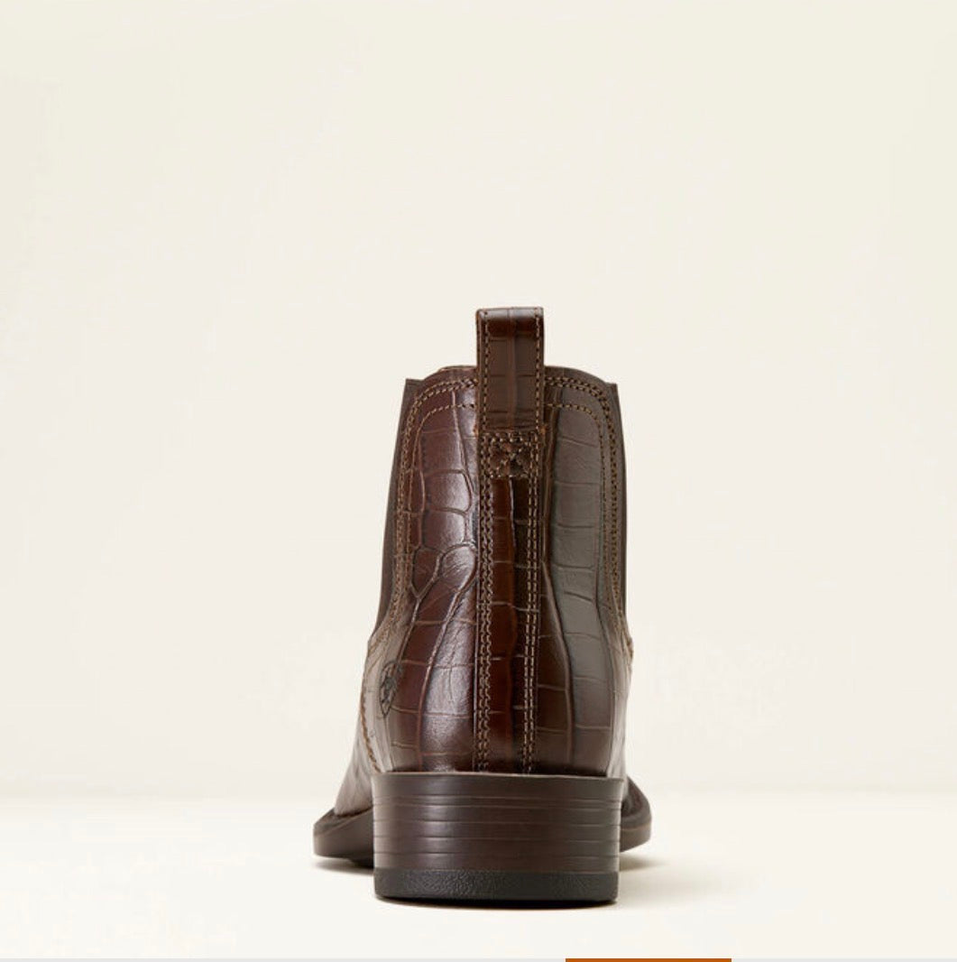 10074162 Ariat Mens Booker Chelsea Western Square toe Croc Print